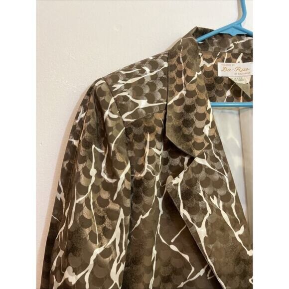 Da Rue Of California Womens XL Vintage Jacket Satin Feel Brown Shimmer - Picture 5 of 9